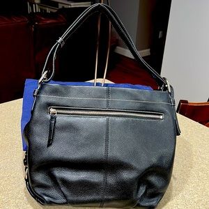 Coach black leather handbag